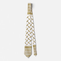 Palestinsk Kuffiyeh Guld och vit
