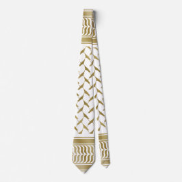 Palestinsk Kuffiyeh Guld och vit Slips