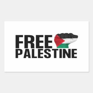 Palestinsk-palestinsk-handfantisk Flagga fet Rektangulärt Klistermärke