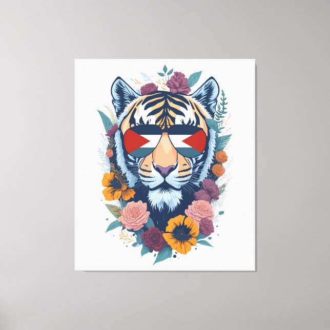Palestinsk tiger - Palestinska FLAGGA Canvastryck (Framsida)