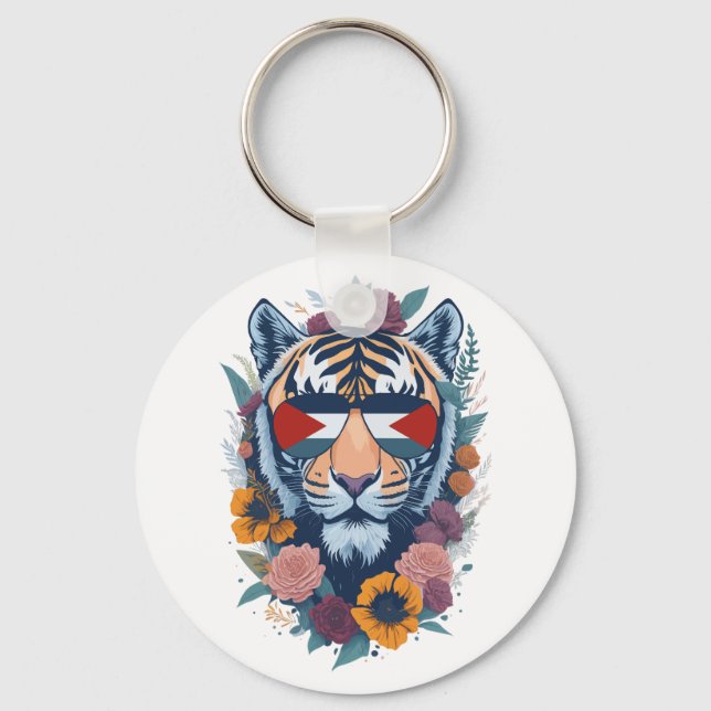 Palestinsk tiger - Palestinska FLAGGA Nyckelring (Framsida)