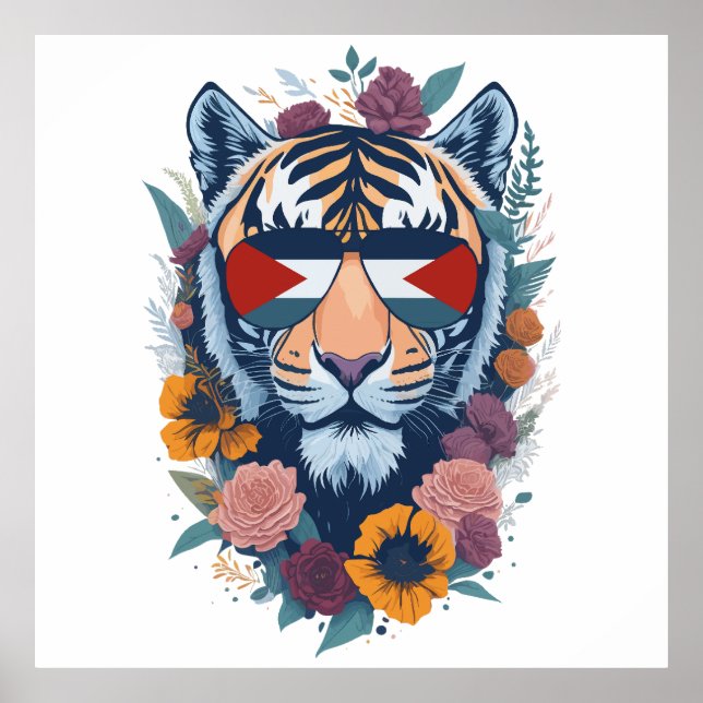 Palestinsk tiger - Palestinska FLAGGA Poster (Framsidan)