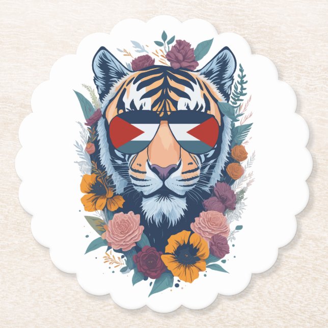 Palestinsk tiger - Palestinska FLAGGA Underlägg Papper (Framsida)