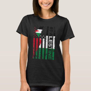 Palestinska amerikanska Flagga Palestina USA-Pride T Shirt