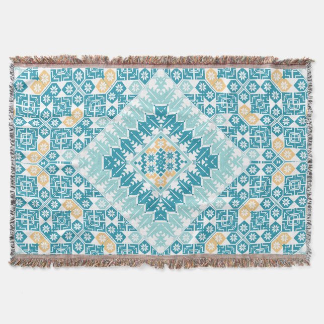 Palestinska broderier mönster tryckt design filt (Framsidan)