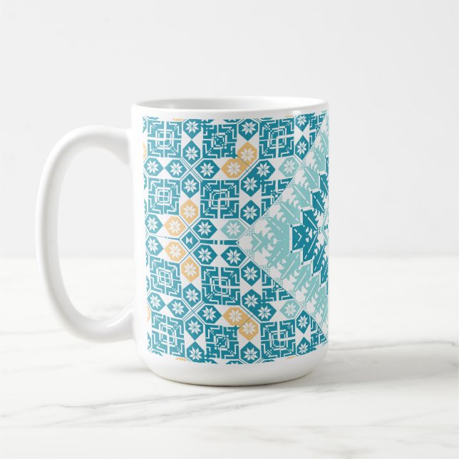 Palestinska broderier mönster tryckt design kaffemugg (Vänster)