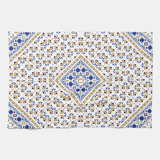 Palestinska broderier mönster tryckt design kökshandduk (Horisontell)