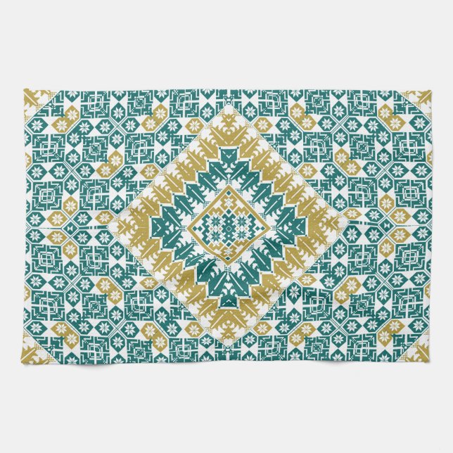 Palestinska broderier mönster tryckt design kökshandduk (Horisontell)