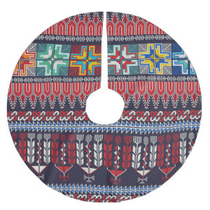 Palestinska broderiet Motif Mönster. Julgransmatta Borstad Polyester