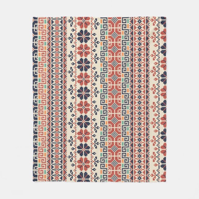 Palestinska brodery Motif: Traditional Beauty. Fleecefilt (Framsidan)