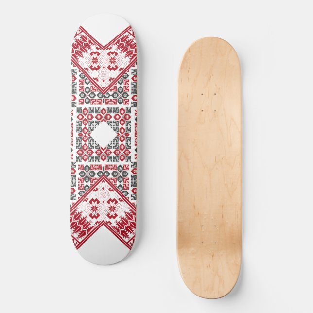 Palestinska Embroidery Mönster Mini Skateboard Bräda 18,5 Cm (Framsida)