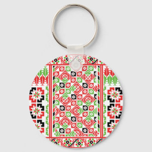 Palestinska Embroidery Tatreez-tryckt design Roun Nyckelring