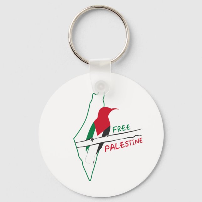Palestinska fågelfågelfågeln flagga nyckelring (Framsida)