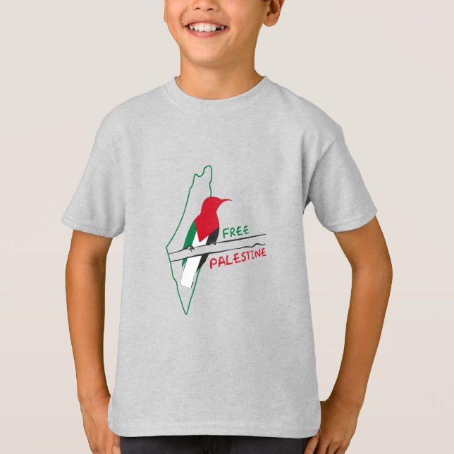 Palestinska fågelfågelfågeln flagga t shirt (Framsida)