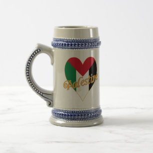 Palestinska Flagga ف ل س ط ي arabiska och engelska Sejdel