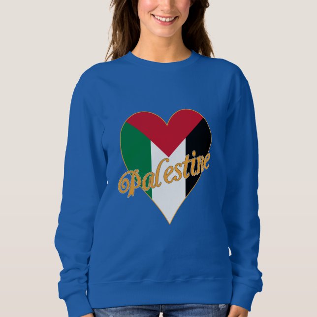 Palestinska Flagga ف ل س ط ي arabiska och engelska T Shirt (Framsida)