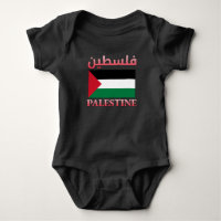 Palestinska Flagga ف ل س ط ي arabiska och engelska