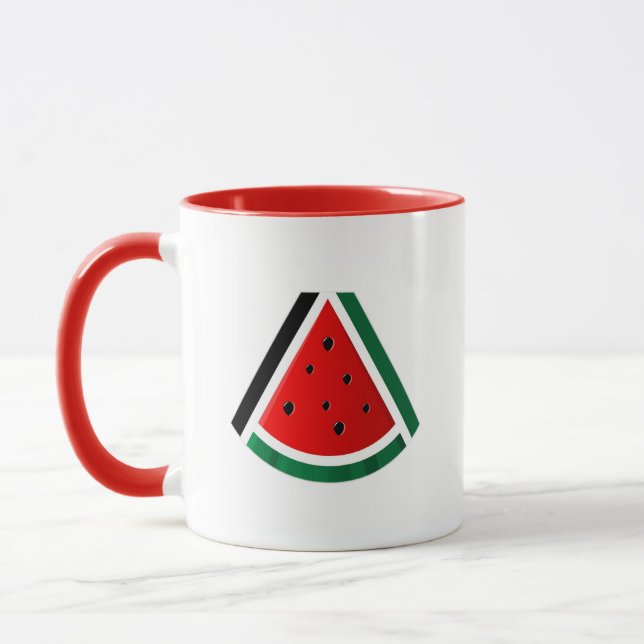Palestinska Flagga ف ل س ي ن Kärlek | Vattenmelon  Mugg (Vänster)