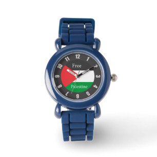 Palestinska flagga anpassade fria palestinska rund armbandsur
