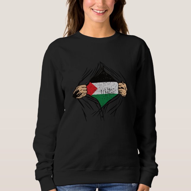 Palestinska Flagga för Palestina T Shirt (Framsida)