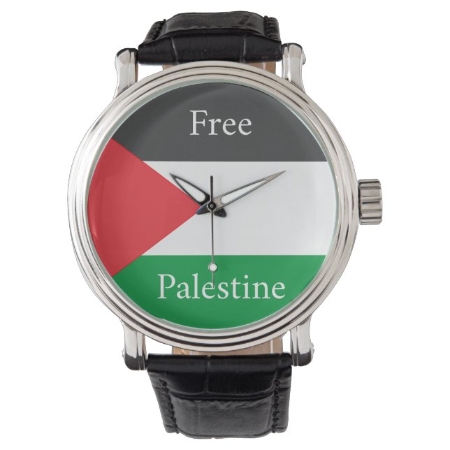 Palestinska flagga Free Palestine anpassat Armbandsur (Framsida)