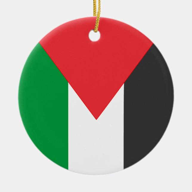 Palestinska flagga Free Palestine anpassat Julgransprydnad Keramik (Framsidan)