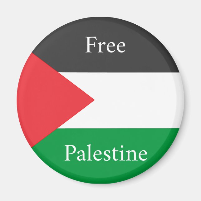 Palestinska flagga Free Palestine anpassat Magnet (Framsidan)