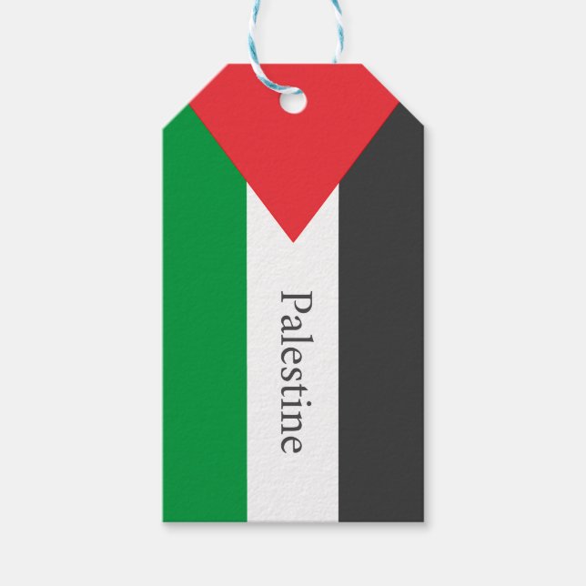 Palestinska flagga Free Palestine anpassat Presentetikett (Framsidan)