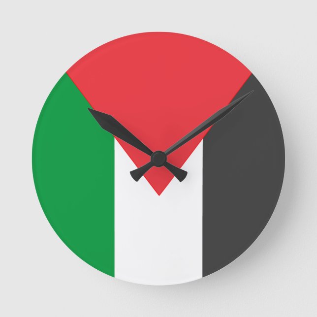 Palestinska flagga Free Palestine anpassat Rund Klocka (Framsida)