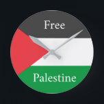 Palestinska flagga Free Palestine anpassat Rund Klocka<br><div class="desc">Palestinska flagga Free Palestine anpassat</div>