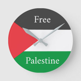 Palestinska flagga Free Palestine anpassat Rund Klocka