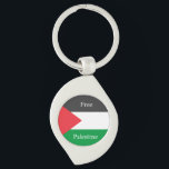 Palestinska flagga Free Palestine anpassat Swirl Silverfärgad Nyckelring<br><div class="desc">Palestinska flagga Free Palestine anpassat</div>