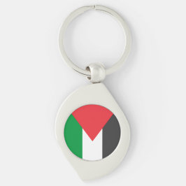 Palestinska flagga Free Palestine anpassat Swirl Silverfärgad Nyckelring