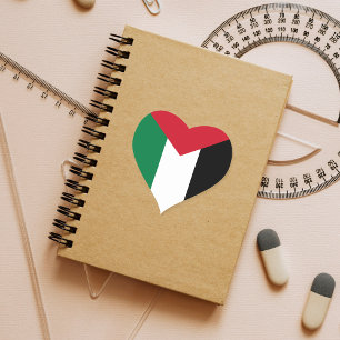 Palestinska Flagga Hjärtformat Klistermärke