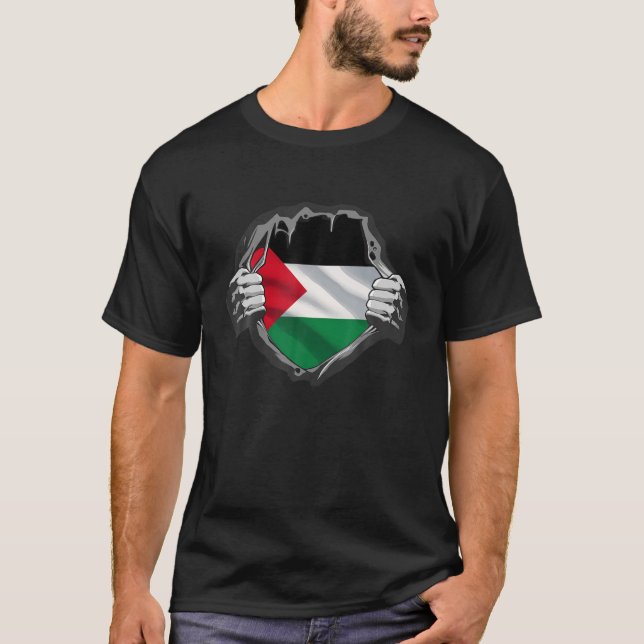 Palestinska Flagga i Gaza T Shirt (Framsida)