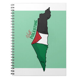 Palestinska flagga i karta, besök Palestina Anteckningsbok