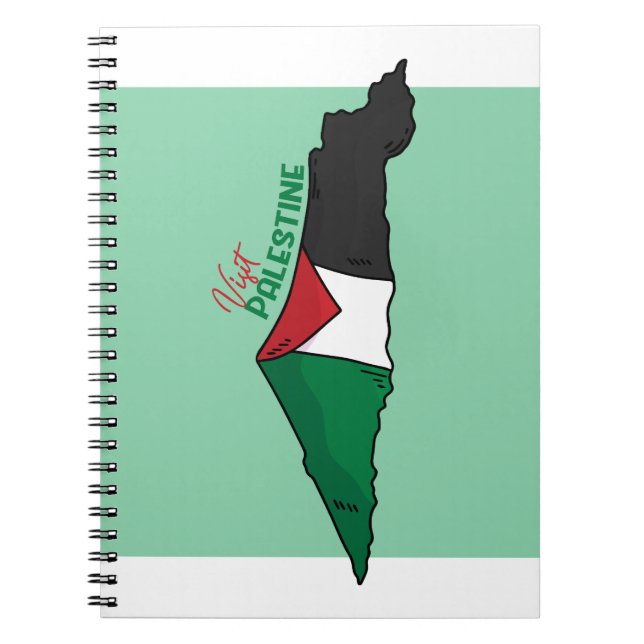 Palestinska flagga i karta, besök Palestina Anteckningsbok (Framsidan)