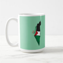 Palestinska flagga i karta, besök Palestina