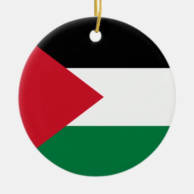 Palestinska Flagga Julgransprydnad Keramik (Framsidan)