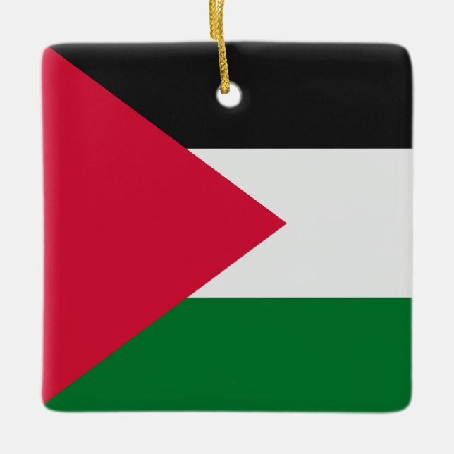 Palestinska Flagga Julgransprydnad Keramik (Framsida)