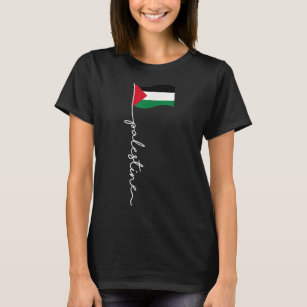 Palestinska Flagga med Palestina Namn för Palestin T Shirt