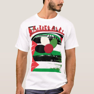 Palestinska Flagga och Flykting Silhouette Art T Shirt