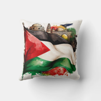 Palestinska Flagga och markeringar Kudde