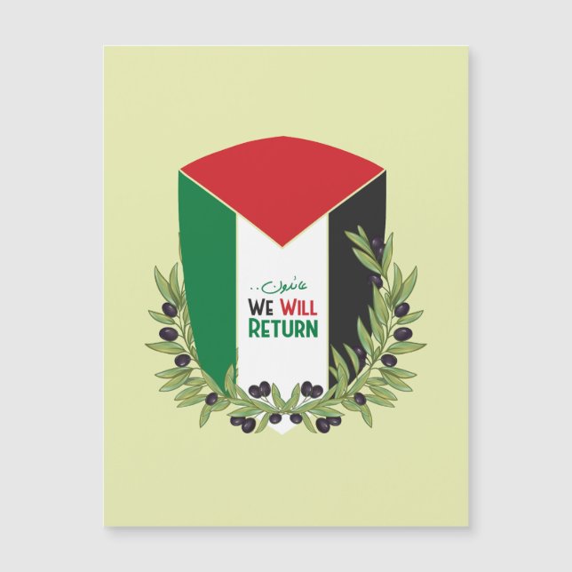 Palestinska Flagga och Olive Grenar (Framsida)