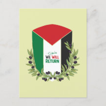 Palestinska Flagga och Olive Grenar