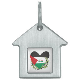 Palestinska Flagga och Olive Grenar ID-bricka Husdjur