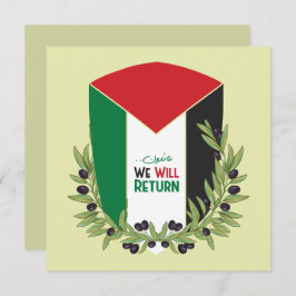 Palestinska Flagga och Olive Grenar Inbjudningar
