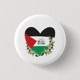 Palestinska Flagga och Olive Grenar Knapp