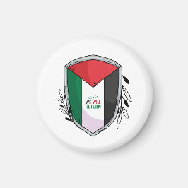 Palestinska Flagga och Olive Grenar Magnet
