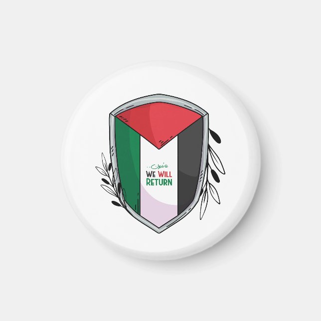 Palestinska Flagga och Olive Grenar Magnet (Framsidan)